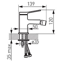 Stratos - Bidet standing mixer, chrome