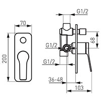 Stratos - Build-in shower mixer, chrome