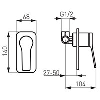 Stratos Black - built-in shower mixer