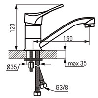 Stillo - Standing washbasin mixer with swivel spout, chrome