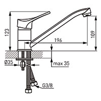 Stillo - Standing sink mixer with swivel spout, chrome