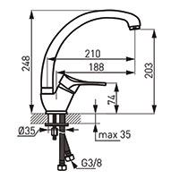 Stillo - Asymmetric standing sink mixer