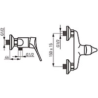 Stillo - Wall-mounted shower mixer, chrome