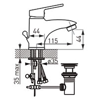 Smile - Standing washbasin mixer, chrome