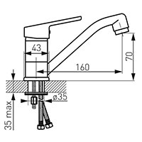 Smile - Standing washbasin mixer with swivel spout, chrome