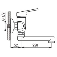 Smile - Wall-mounted sink mixer