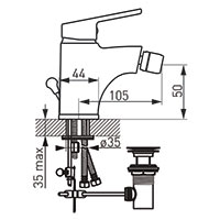 Smile - Bidet standing mixer, chrome