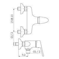 Smile - Wall-mounted shower mixer, chrome