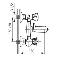 Standard - baterie perete cada-dus cu set de dus inclus