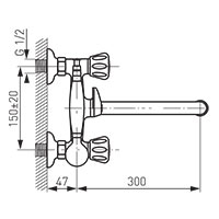 Standard - Wall-mounted bath mixer, chrome