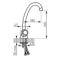Standard - Standing sink mixer, chrome