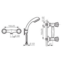 Standard - baterie perete dus cu set de dus inclus