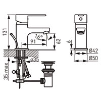 Savio - Standing washbasin mixer, chrome