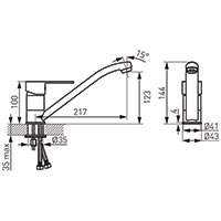 Savio - standing sink mixer with swivel spout