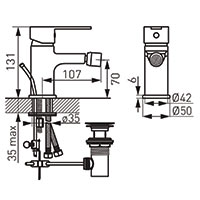 Savio - Bidet standing mixer, chrome