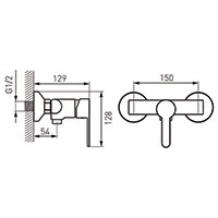 Savio - Wall-mounted shower mixer, chrome