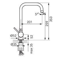 Toledo - standing folding sink mixer