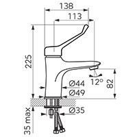 Tiga Medico - standing washbasin mixer