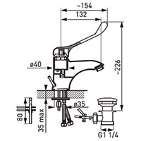 Standing washbasin mixer