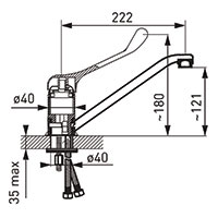 Standing sink mixer