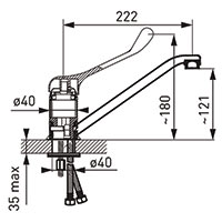 Standing sink mixer