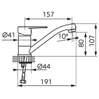 Ritto - Standing washbasin mixer with swivel spout, chrome
