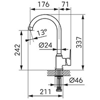 Ritto - Standing kitchen mixer, chrome