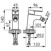 Ritto - Bidet standing mixer, chrome