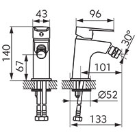 Ritto Black - Bidet standing mixer, black