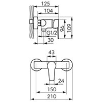 Ritto - Wall-mounted shower mixer, chrome