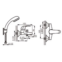 Vasto - wall-mounted bath mixer