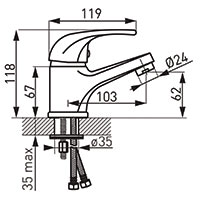 Vasto - Standing washbasin mixer, chrome
