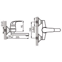 Vasto - Wall-mounted washbasin mixer, chrome