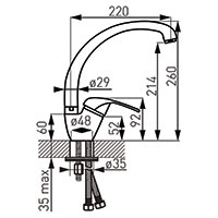 Vasto - asymmetric standing sink mixer