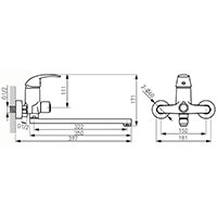 Vasto - Wall-mounted bathtub/wasbasin mixer with shower connection, chrome