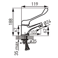 Vasto Medico - Washbasin standing mixer