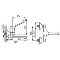 Vasto Medico - Wall-mounted washbasin mixer