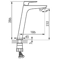 VITTO VERDELINE - standing counter washbasin mixer, chrome