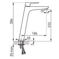 Vitto Verdeline Black - Standing counter washbasin mixer, black