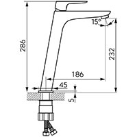 Vitto Verdeline Gun Metal - Baterie stativa pentru lavoar inalt