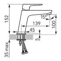 VITTO VERDELINE - standing washbasin mixer, black