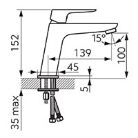 Vitto Gold Verdeline - Standing washbasin mixer, gold