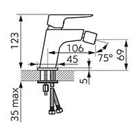 Vitto Gold Verdeline - Bidet standing mixer, gold