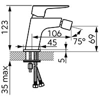 Vitto Verdeline Gun Metal - Baterie stativa bideu