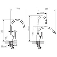 Zumba - standing sink mixer with flexible spout