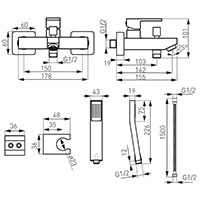 Zicco - Wall-mounted bath mixer, chrome