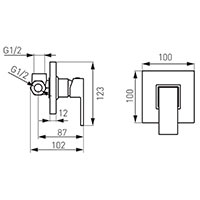 Zicco - Built-in shower mixer