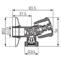 Kampinis ventilis 1/2"x3/4"