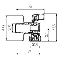 Kampinis ventilis 1/2"x3/4"