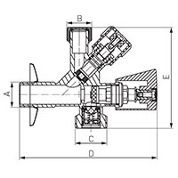 Robinet coltar in unghi combinat 1/2”x3/4”x1/2”